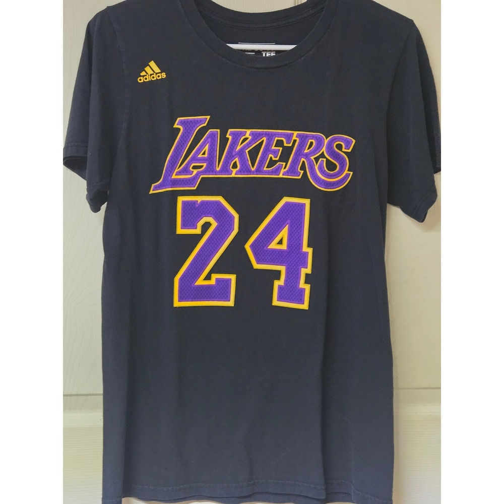 Adidas Los Angeles Lakers Kobe Bryant 24 Go-To Tee Black Shirt Mens Small
